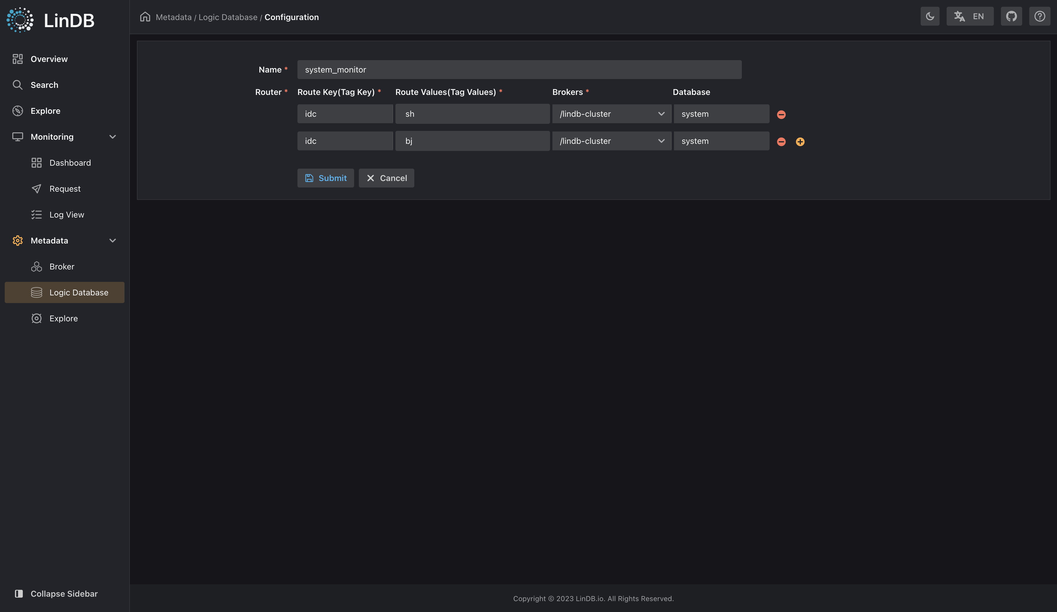 Create logic database