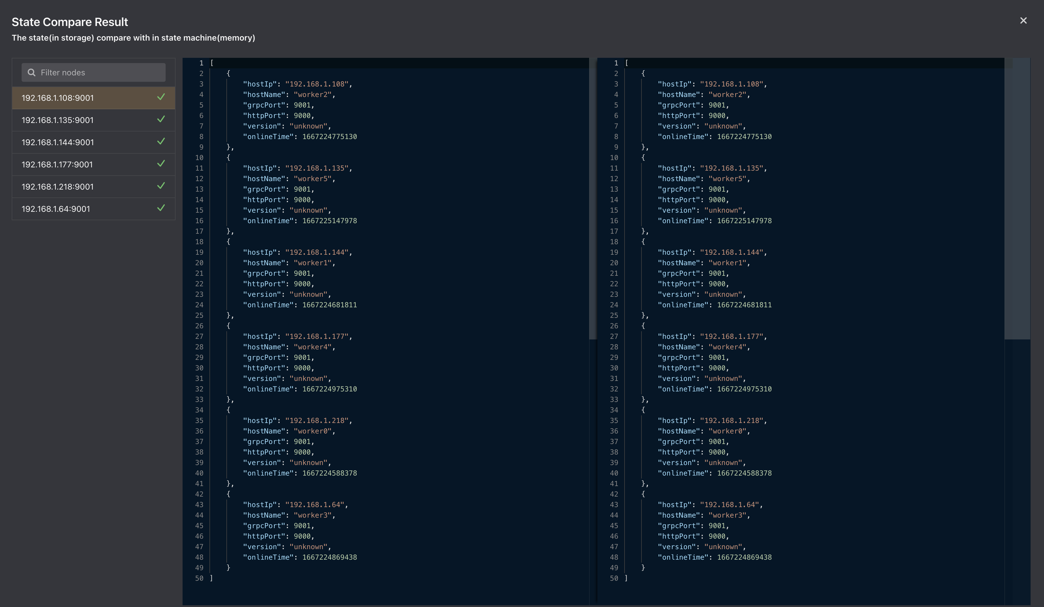 Metadata compare